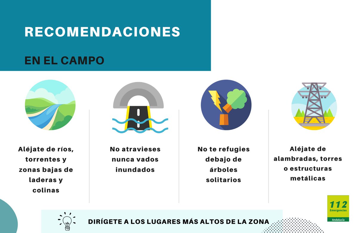 #Consejos112 #DANA 
Recuerda que tienes disponible una #guía con recomendaciones de #autoprotección para episodios de #lluvias⛈️

⛑️ Aprende cómo actuar en caso de emergencia y reducirás riesgos

Puedes descargarla aquí ➡️lajunta.es/56opt