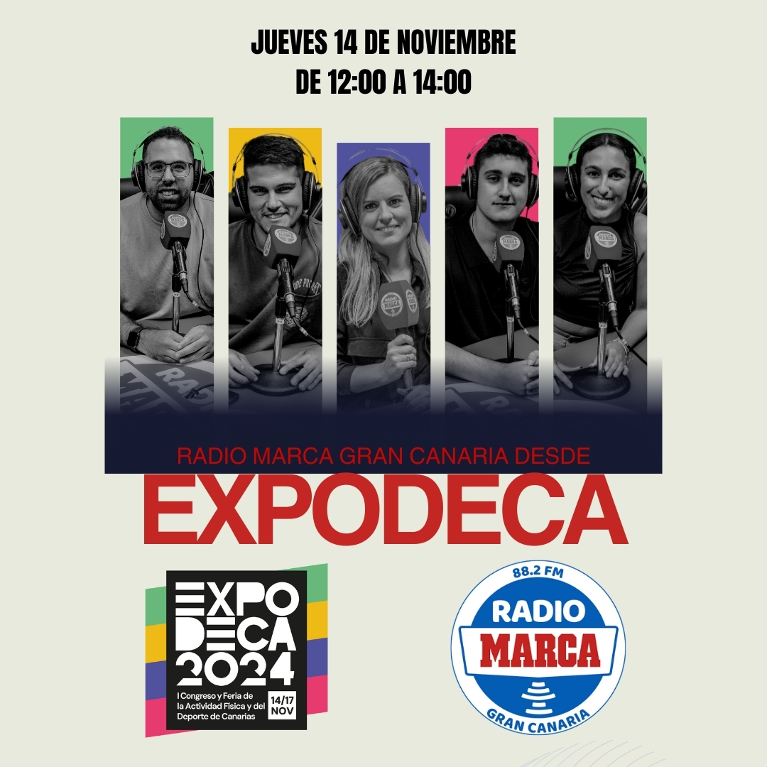 🎙️ ¡Mañana estamos en EXPODECA!

👌 Radio MARCA GC hará su programación habitual desde <a href="/infecar/">Infecar Feria de Gran Canaria</a> para contártelo todo sobre el I Congreso y Feria de la Actividad Física y del Deporte de Canarias.

🫂 Y recuerda que puedes venir a vernos porque la entrada es gratuita.
