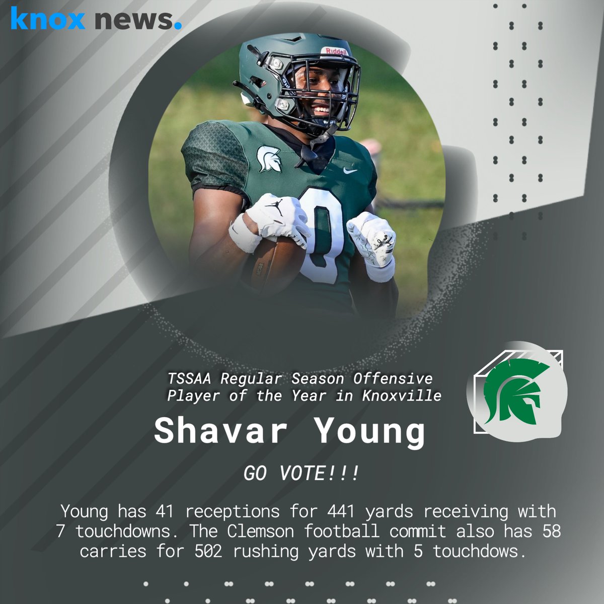 Spartan Nation, GO VOTE!!!
#BeDifferent
#Spart8nsFB 

knoxnews.com/story/sports/h…