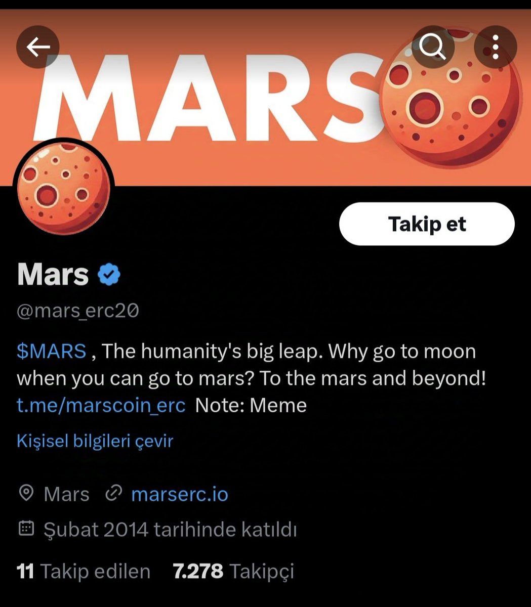 S_dogankilic's tweet image. #mars_erc20
Elun Musk yakında Mars çalışmasını başlatıyor geleceği parlak bir coin