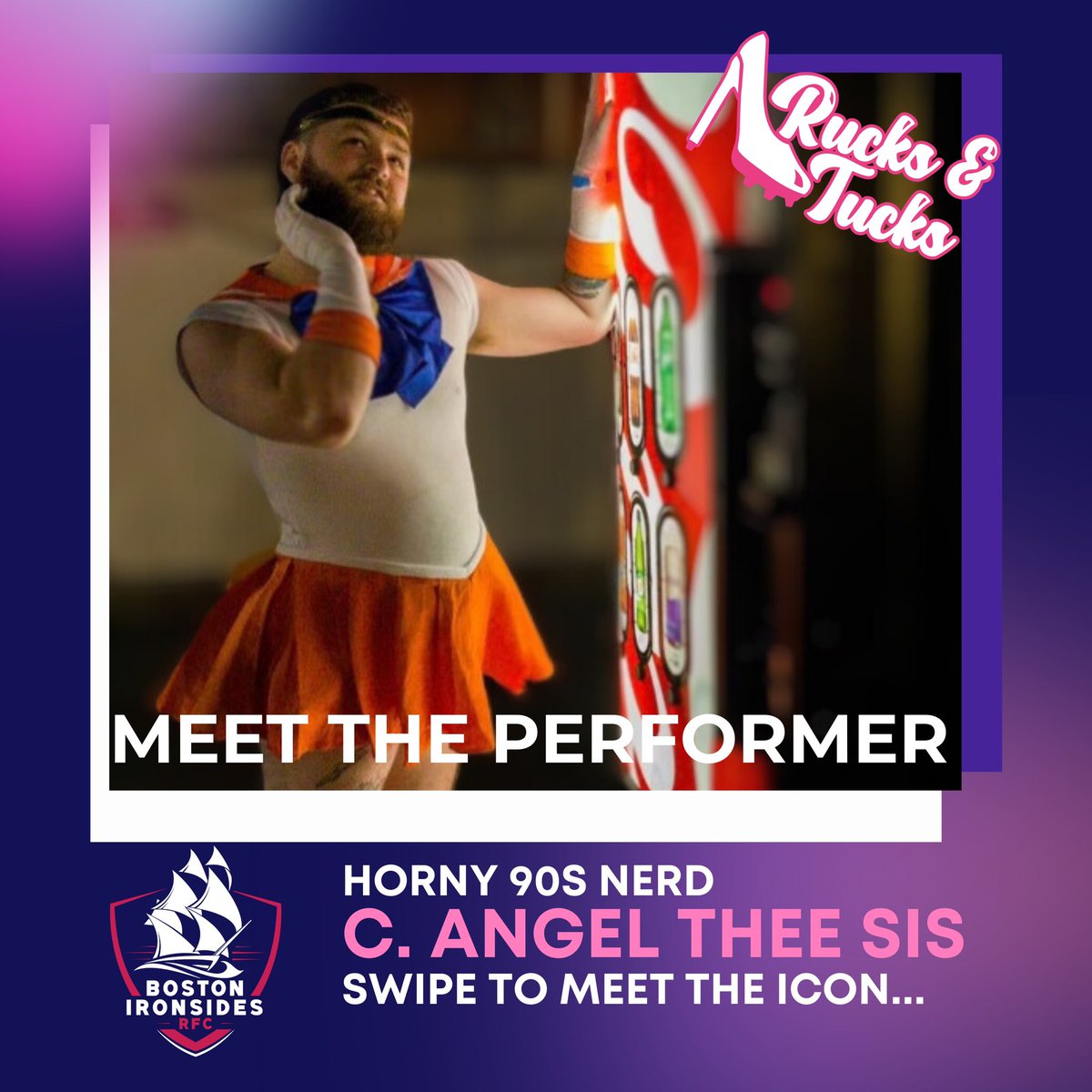 MacSaxx's tweet photo. Hi all, I am participating in an amateur drag show this weekend as part of a fundraiser for my Rugby team, if you’d like to support and help me out please consider donating as a means of helping me get further in the competition as the first round is determined by tips! $MacSaxx https://t.co/7skRYJEOIF