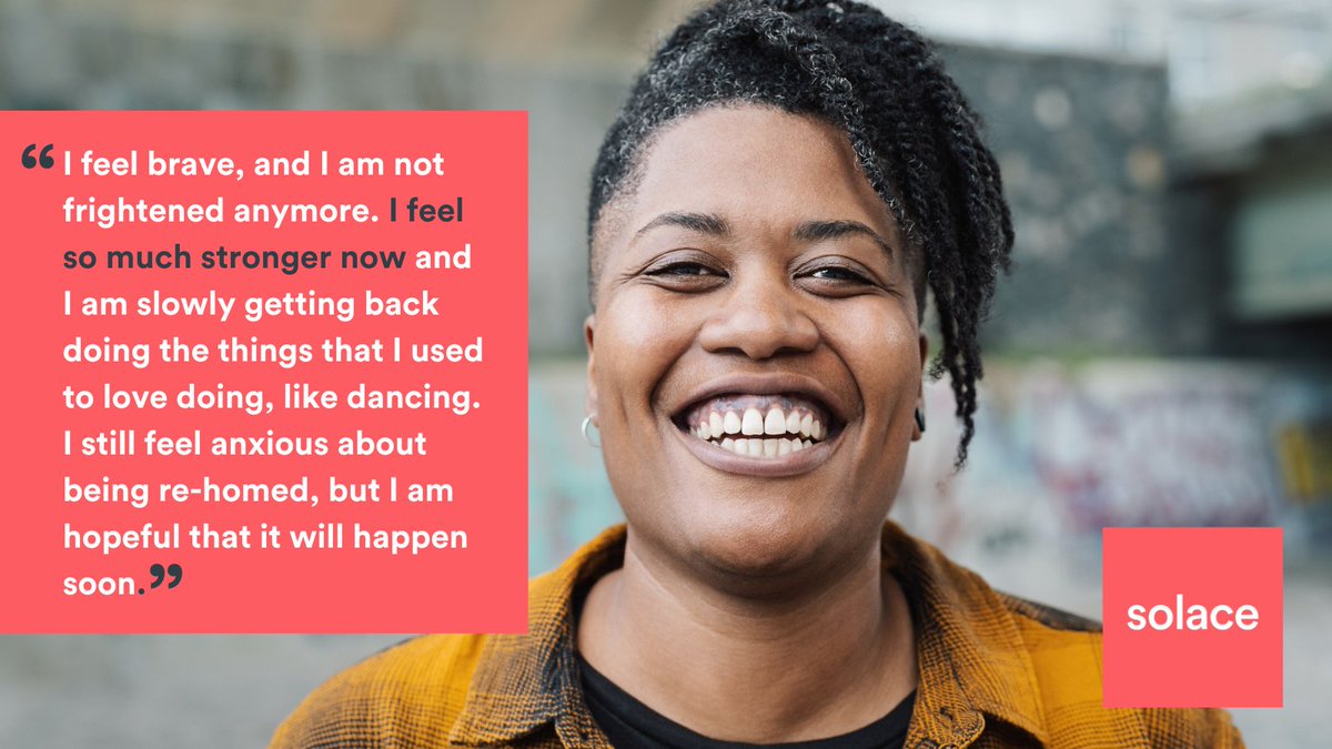 Ellie explained that Solace saved her life when she was in crisis. She described herself as a mess when she first fled; not knowing how to handle the trauma she was going through.  Find out more about Ellie and the women we support here: solacewomensaid.org/stories-from-t…