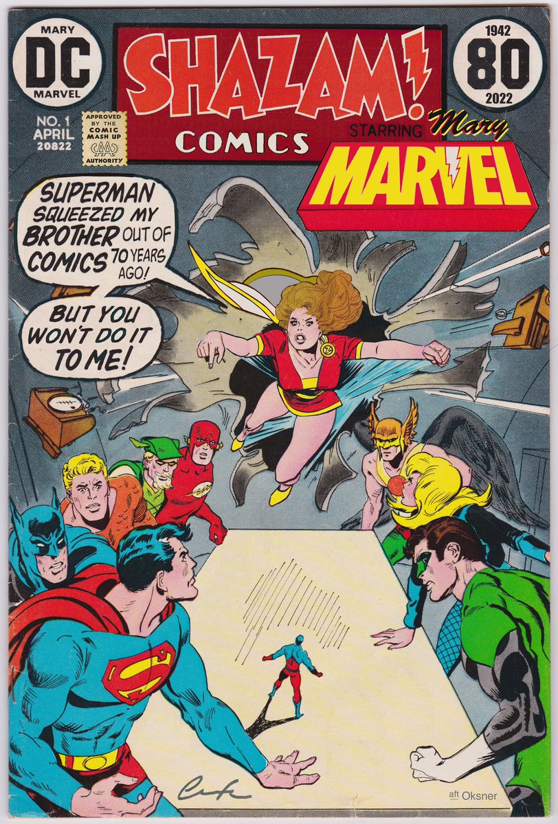 ChuckBrouilette's tweet photo. #OnThisDay in 1942 #MaryBatson (Bromfield) debuted in #CaptainMarvelAdventures #comics #18 reunited w #herTwinBrother #BillyBatson #TheOriginalCaptainMarvel85 alsoTapsIn2 #ThePowerOfShazam w #theMagicWord #Shazam! as #MaryMarvel butUnlikeHerBrother #doesntTakeAdultFormWhenPowered https://t.co/9ilVXkWlU9