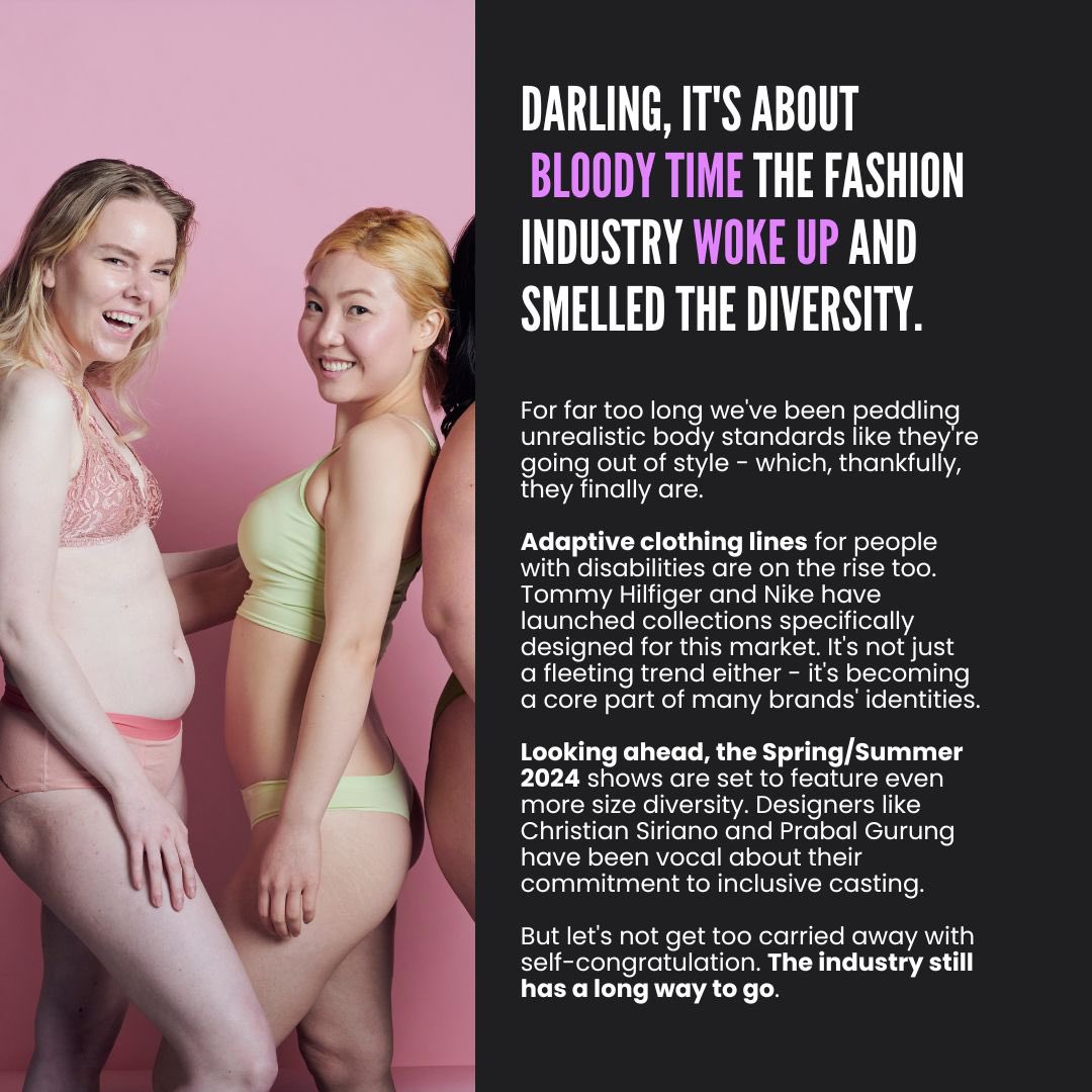 SuperHumans__ai's tweet photo. How is fashion adapting to #bodypositivity ?
And do you think is right? Let's see what our Coco has to say about it.

#inclusivity #fashion #ai #superhumans #originalland #woke https://t.co/KuQHMkbDmj