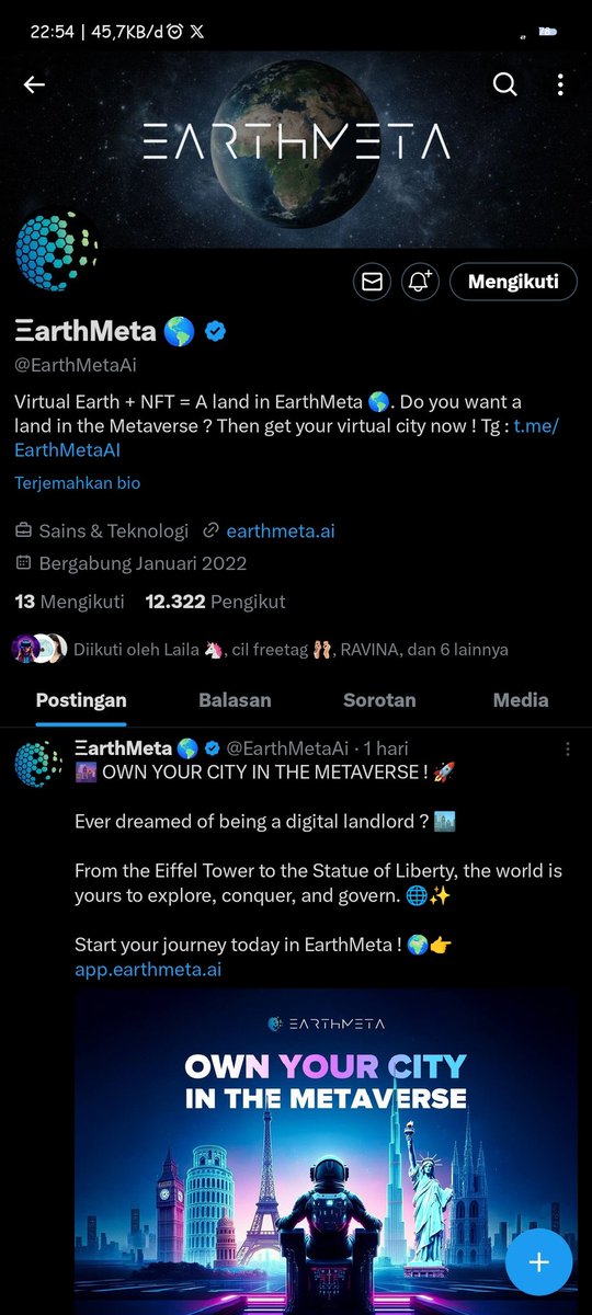 Indahws_23's tweet photo. @A100888 @EarthMetaAi Tg. Nduuyyy https://t.co/PFf56KXCCB
