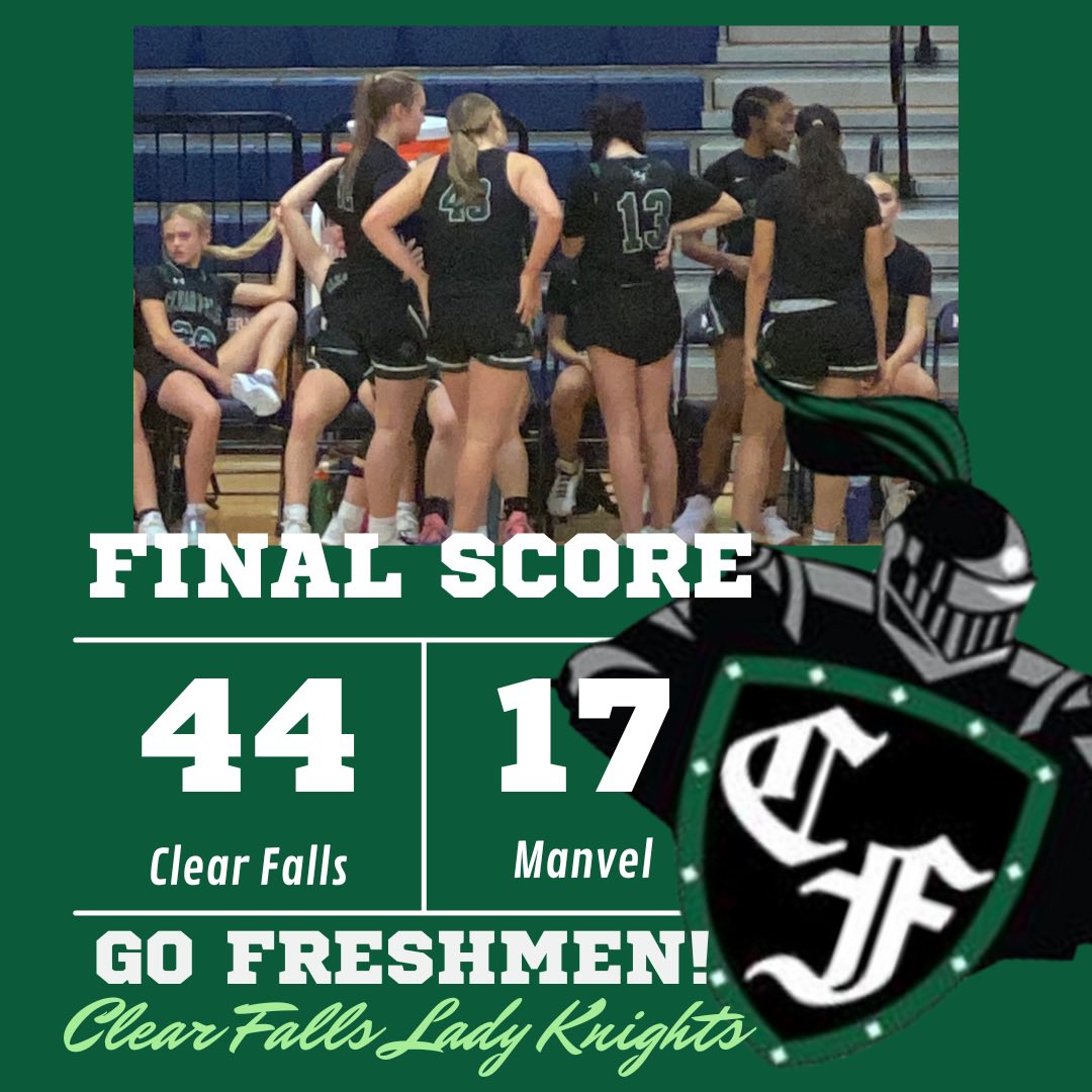 GigiReddinger's tweet photo. Go Lady Knights! #cfhs #clearfallsgirlsbasketball 🖤⚔️💚 #gmoney #defygravity #walktalltalksmallplayball 🏀 #teamwork https://t.co/JHyoBUy5fr