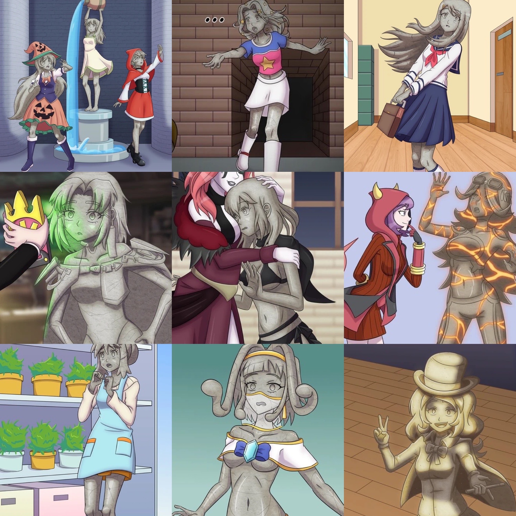 asfr いい石の日2024! Time to celebrate this year's Good Stone Day  with a statue compilation! Comment down which petrified girl did you like  the most from the ones I did