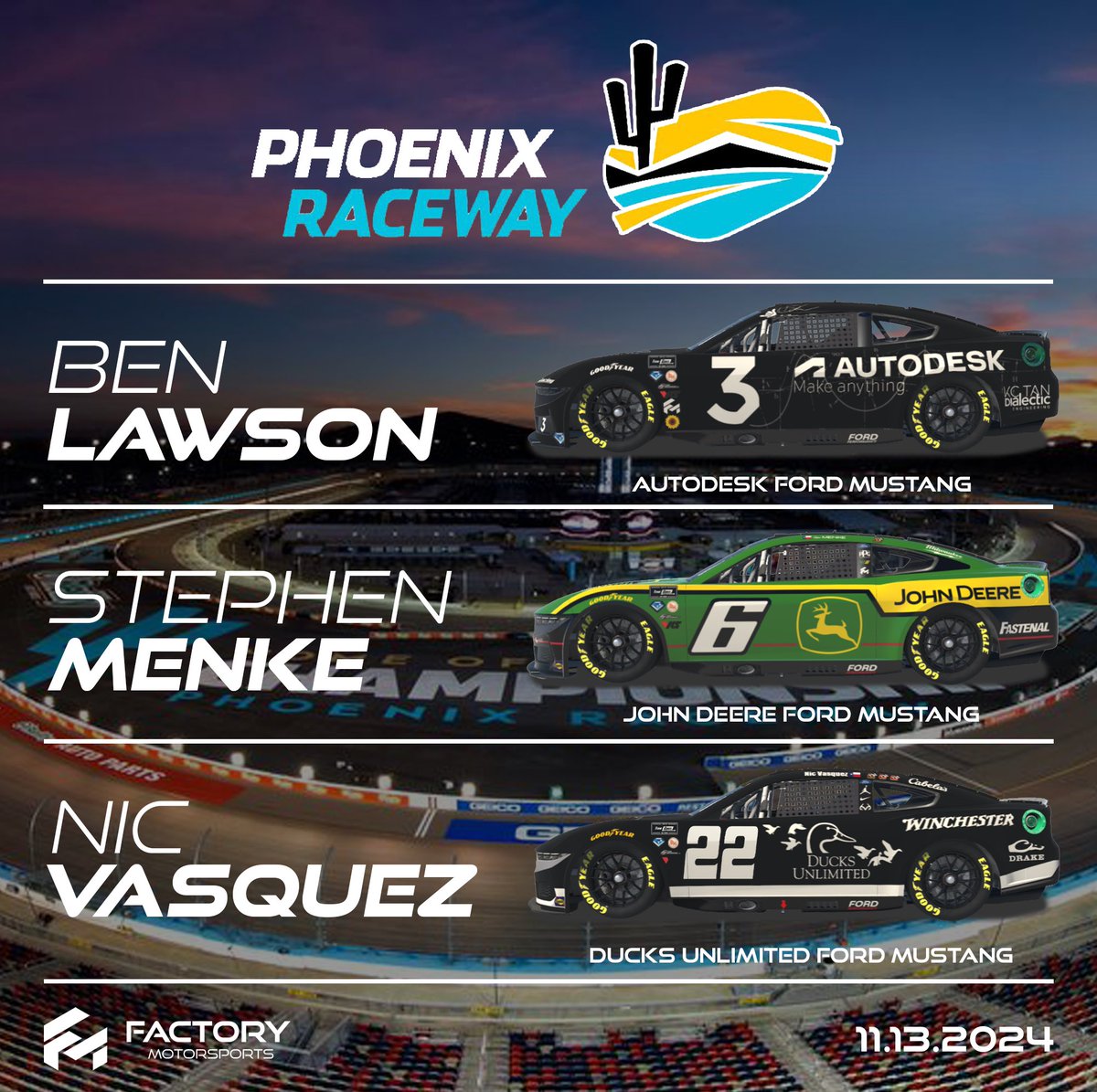 🏁RACEDAY @ PHOENIX🏁

266 days ago, we set a goal. 
Tonight, we race for a championship. 
Let’s do this! 

📺: twitch.tv/crownjewelrn
🕗: 8:00 PM. E.T.