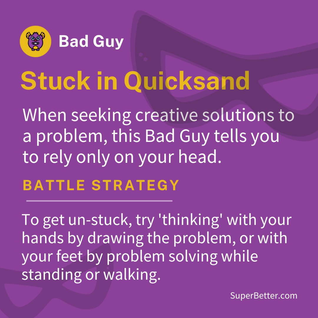 SuperBetter's tweet image. Unlock more #creativity by using your whole-self!
#CreativeProblemSolving #ProblemSolving #innovation #BigIdeas