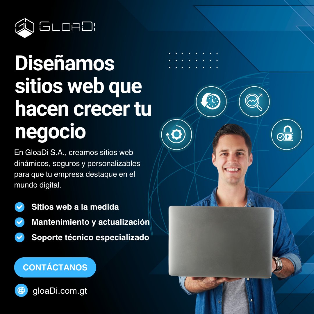 Gloadillc's tweet image. In the digital world, your website is your calling card. With GloaDi, you will have a secure, modern and customized platform to stand out from your competition.
✔️ Custom design
✔️ Constant updates
✔️ Technical support always available
🔗 gloadi.com.gt