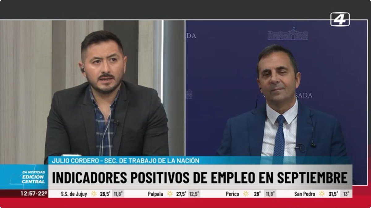 ComunicFederal's tweet image. [EN VIVO] El Secretario de Trabajo de la Nación, Julio Cordero, en canal 4 de Jujuy (@canal4jujuy). #PuntoAPunto

canal4jujuy.elcuatro.com