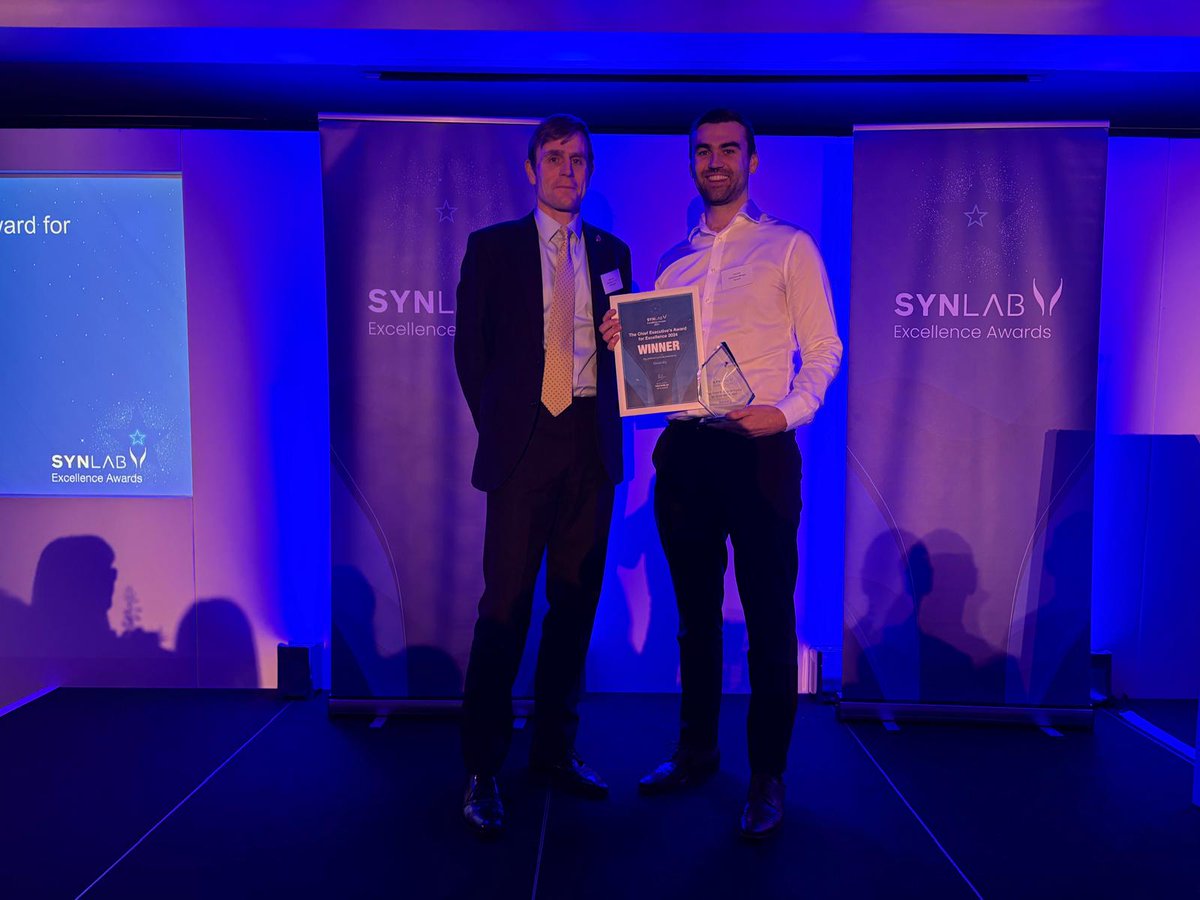 Our final Excellence Award is The Chief Executive’s Award for Excellence 2024, with the individual award going to David Ely! <a href="/MarkDollarCEO/">Mark Dollar</a> says David is an important role model to others and produces ‘exemplary’ work, appreciated by all.
🏆 👏#SYNLABexcellence @synnovis