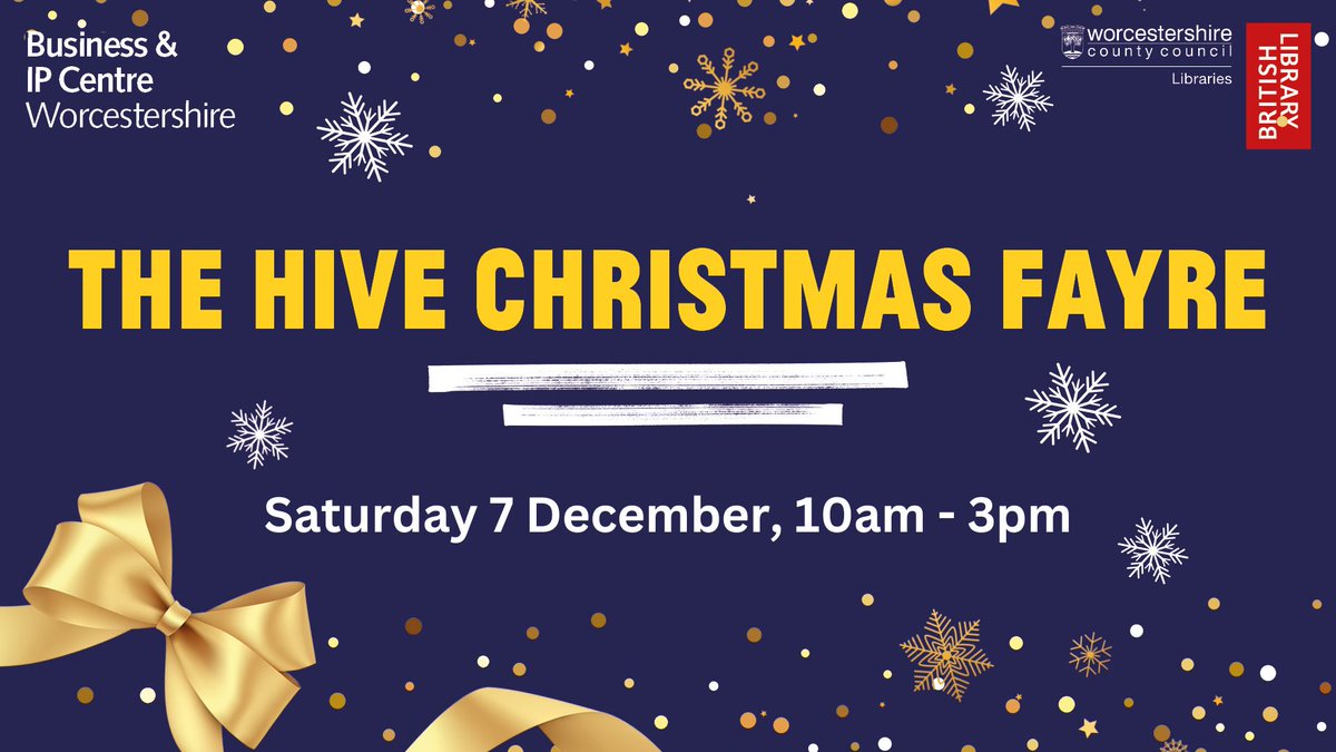 Looking for FREE festive fun for all the family? 

Look no further than our Christmas Fayre at The Hive on Saturday 7 December, 10am-3pm! 

A free treasure hunt will take you around the library with a reward at the end, Father Christmas will be reading stories and lots more.