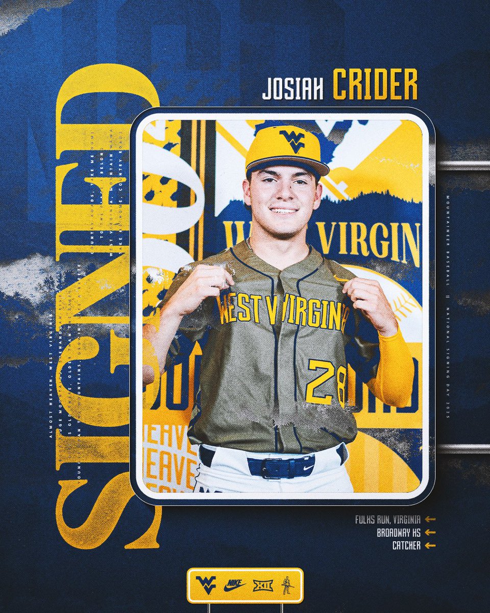 𝓢𝓲𝓰𝓷𝓮𝓭 ✍️

Welcome to Morgantown, Josiah!

#HailWV | <a href="/SyCrider2025/">Josiah Crider</a>