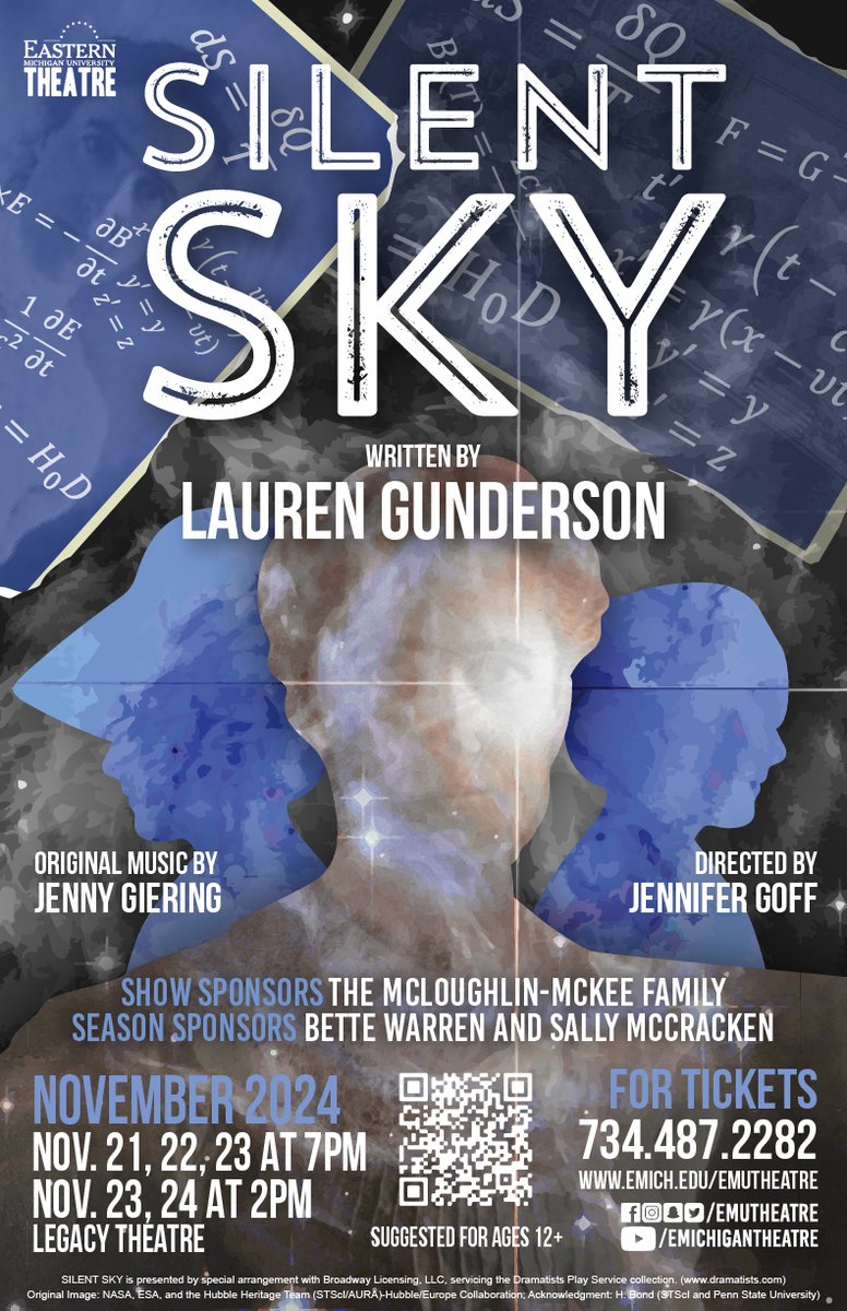 Preview night for "Silent Sky" is 8 days away! Shows run Nov 21-23 at 7pm and Nov 23-24 at 2pm in Legacy Theatre. Join us for this beautiful story about Henrietta Leavitt, as she navigates her passion to measure the stars! Tickets: tiny.emich.edu/tickets

#Theatre #AnnArbor