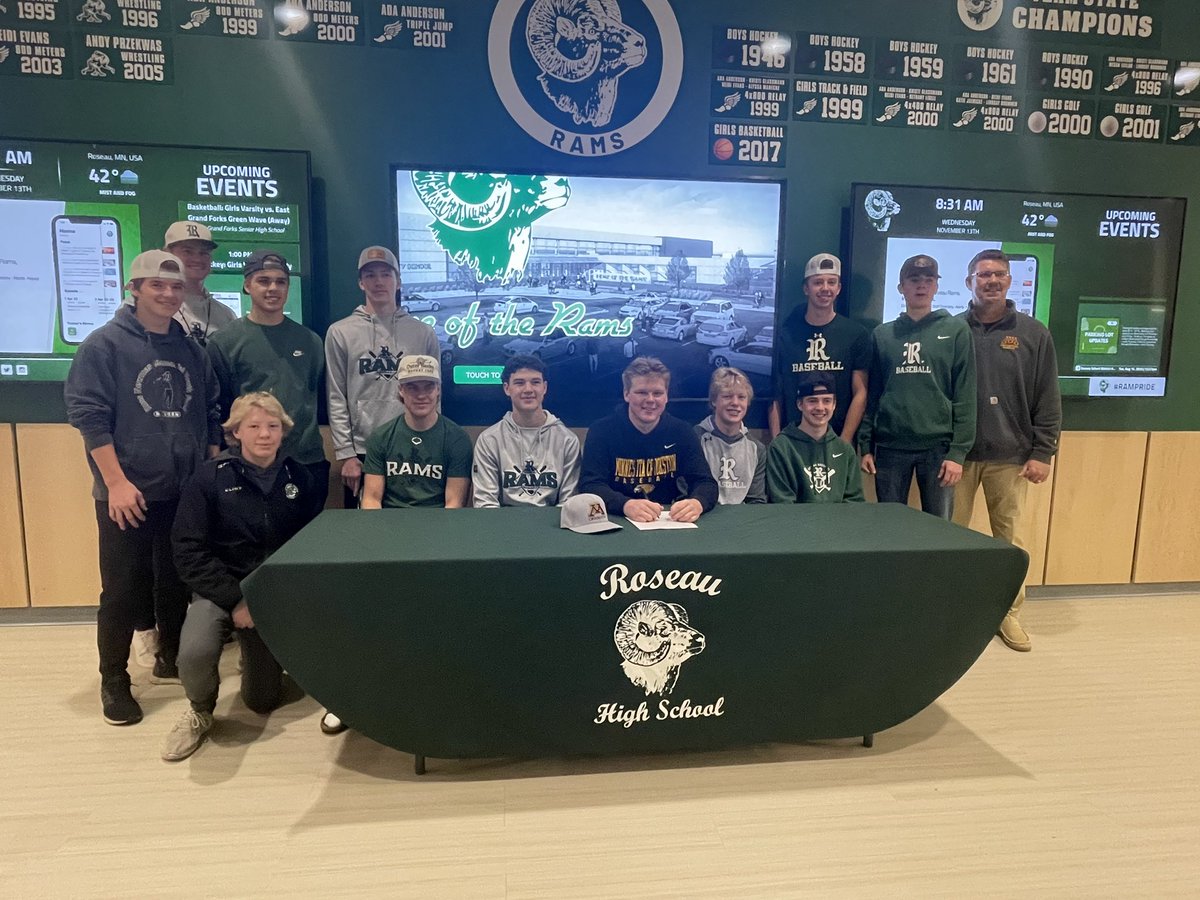 Roseau Baseball (@roseaubaseball) on Twitter photo Congratulations <a href="/EliWensloff/">Eli Wensloff</a> on signing with <a href="/UMCBaseball/">UMC Baseball</a> this morning! Weโre proud of you and UMC gets another Wensloff! Congratulations <a href="/EliWensloff/">Eli Wensloff</a> on signing with <a href="/UMCBaseball/">UMC Baseball</a> this morning! Weโre proud of you and UMC gets another Wensloff!