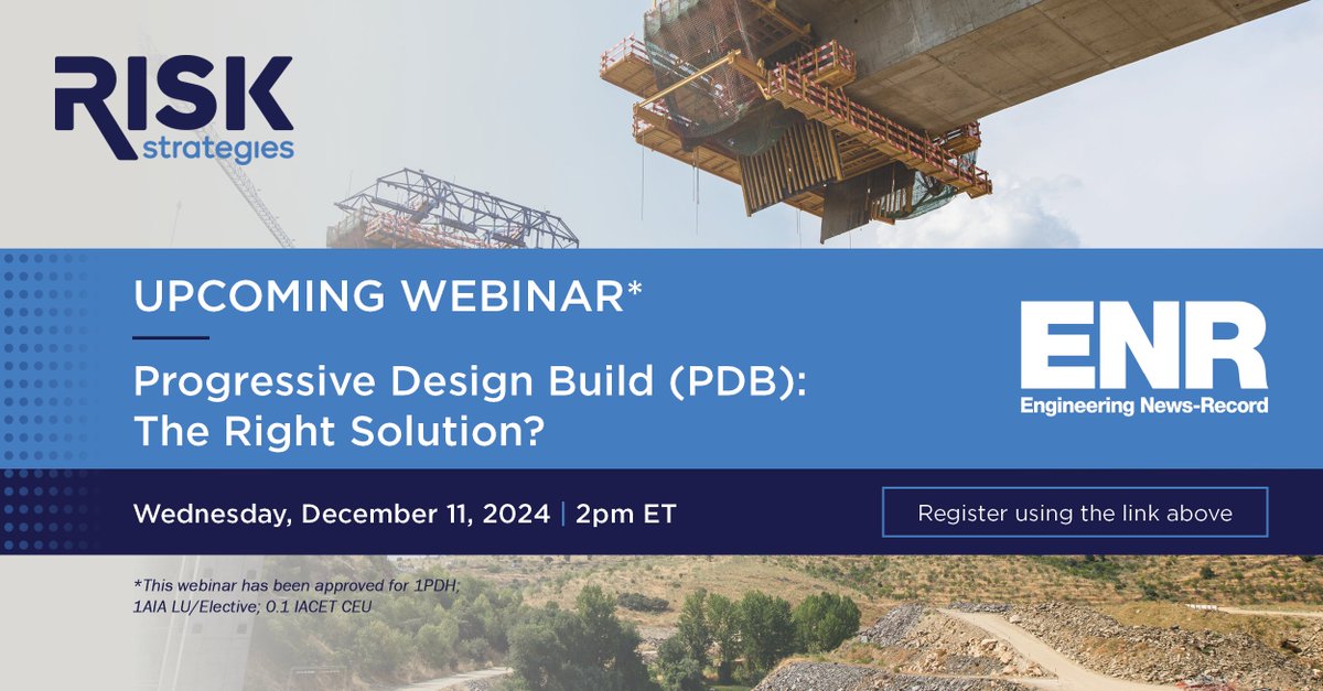 RiskStrategies's tweet image. Join a robust panel of Architecture &amp;amp; Engineering experts on our upcoming CE accredited webinar, “Progressive Design-Build (PDB): The Right Solution,” hosted by ENR. Register here: hubs.ly/Q02Y3L7h0

#Architecture #Engineering #ProgressiveDesignBuild