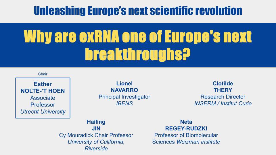 D’abord : où en est la science ?

Les chercheurs du réseau 🇪🇺 et 🌎<a href="/COSTprogramme/">COST</a>, partenaire du colloque, ont présenté leurs recherches dans le domaine des exARN &amp; EV.

Les opportunités sont immenses en santé humaine, animale et végétale, dans une logique “One Health”. 🧑‍⚕️🐄🌾