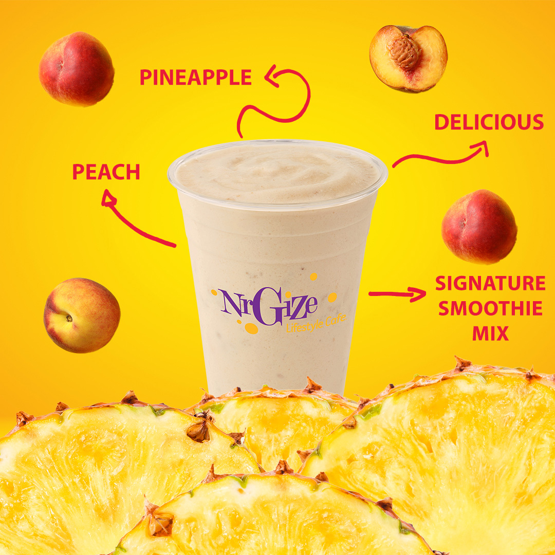 Our fruit smoothies are lower in calories, delicious, and made with real fruit - just like this Pineapple Peach Smoothie! 🍑🍍 

What more could you ask for? 😉⚡🙌