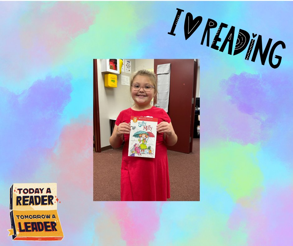 Teagan recently visited the office and read her book.
