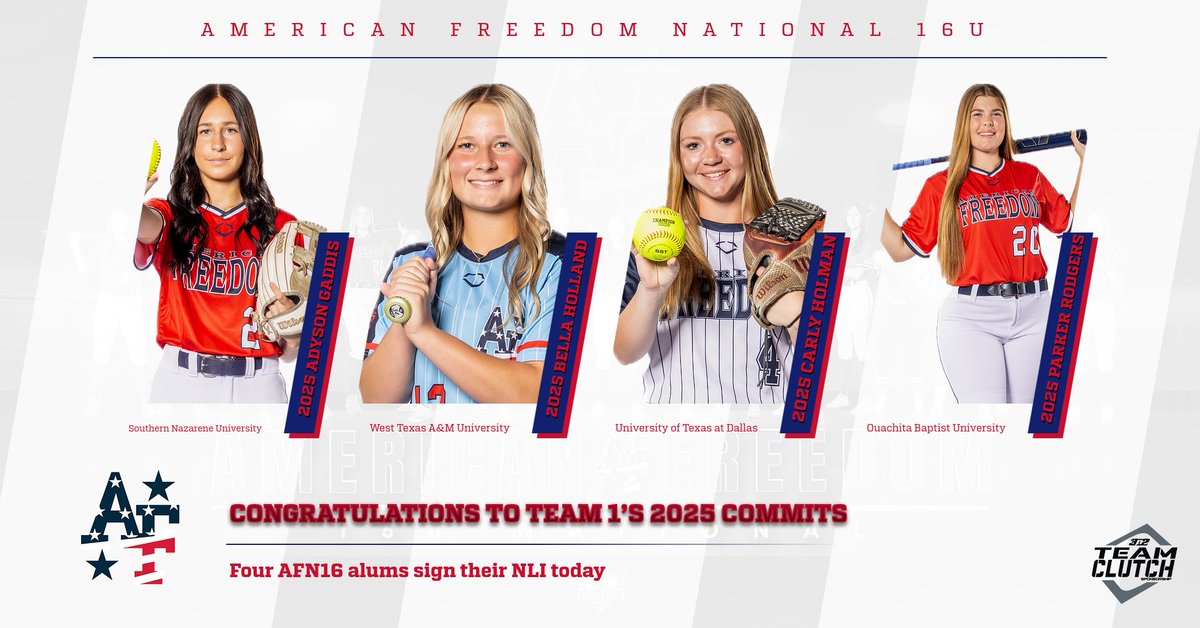 Congratulations to Ady, Bella, Carly and Parker on signing their NLI today. We are proud of you. #Team1 #AFSBALL