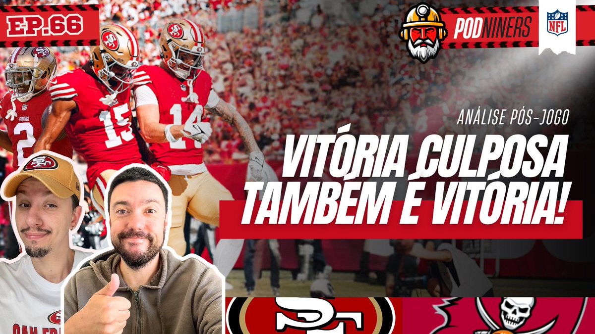 podniners's tweet photo. 🚨🎙️PODNINERS EP.66!

Vencemos os Buccs com uma desempenho muito bom de Purdy, Pearsall, Jennings e cia mas isso não nos poupou de fortes emoções graças a um cara, Jake Moody! 

Ouça o pós-jogo e mais sobre a renovação de contrato do Lenoir

🟥 Youtube: https://t.co/7KrLDQHXse https://t.co/m992X5hpvG