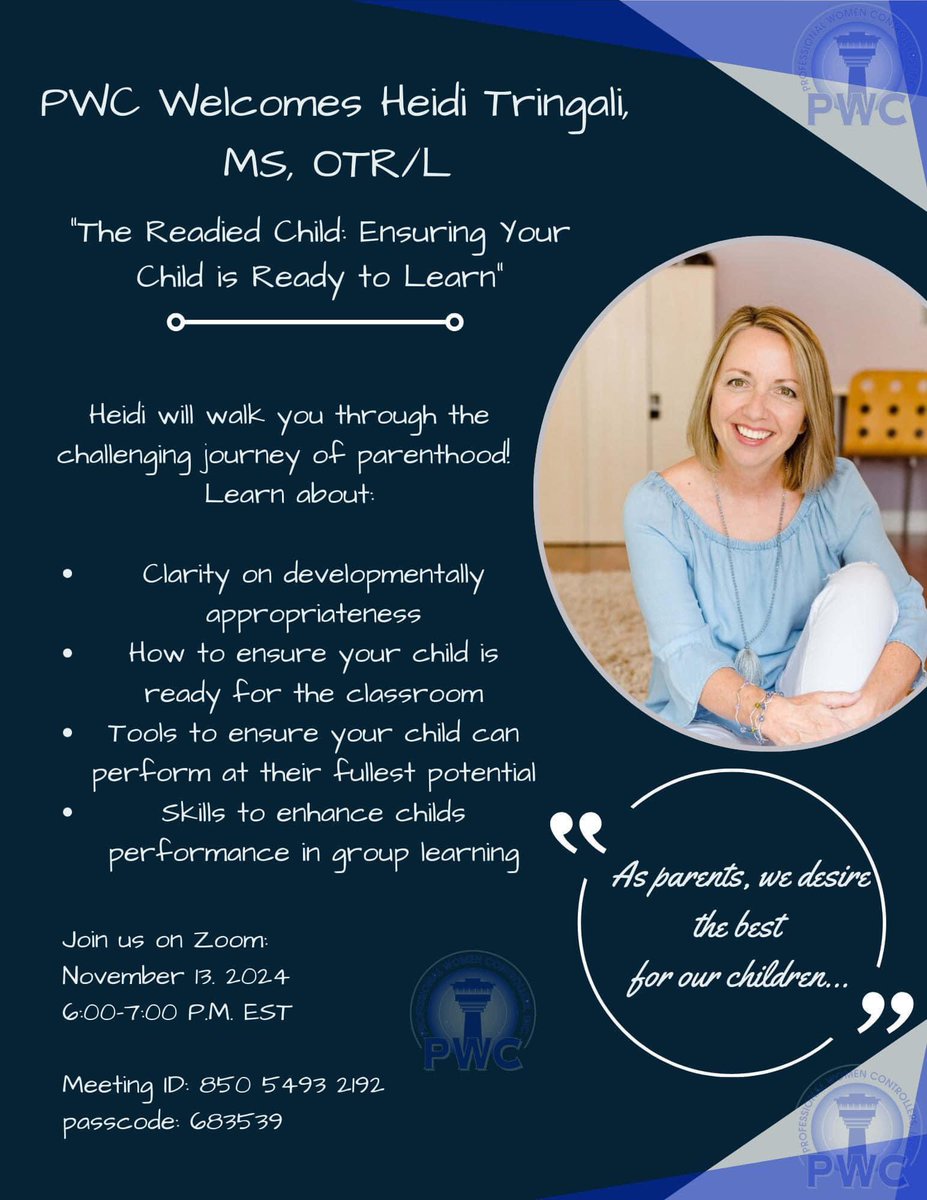 PWC4FAA's tweet photo. 🚨Today, Today, Today! Join us this afternoon! 🚨

Heidi Tringali, from Tringali Occupational Therapy Services, T.O.T.S, will be spearheading an informative and educational zoom meeting looking into the challenging journey of parenthood. https://t.co/5EtUqm6e3K