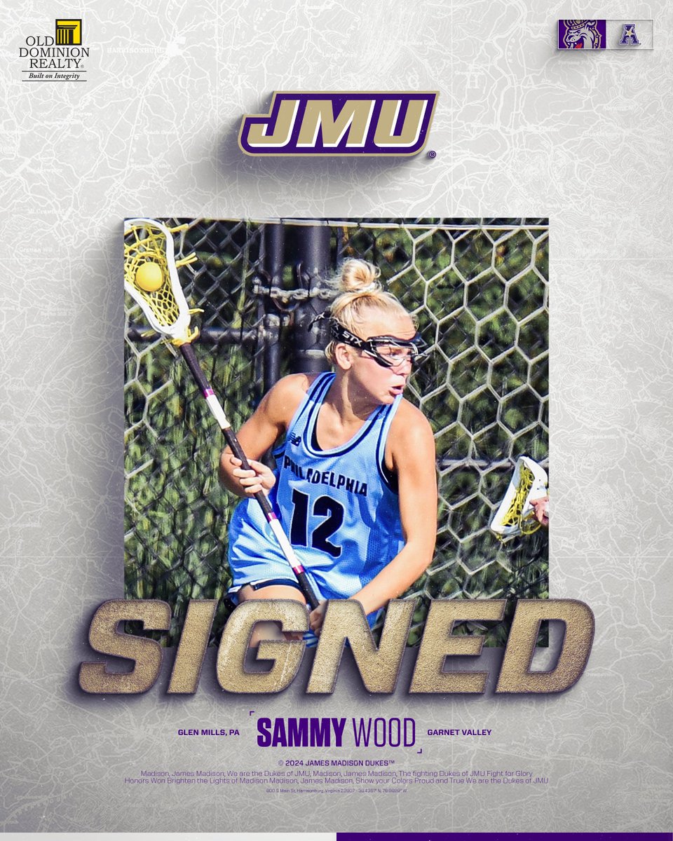 JMULacrosse's tweet photo. 𝐒𝐢𝐠𝐧𝐞𝐝.

We are excited to announce Sammy Wood as a future Duke!

#GoDukes https://t.co/jAU0xoRXXD