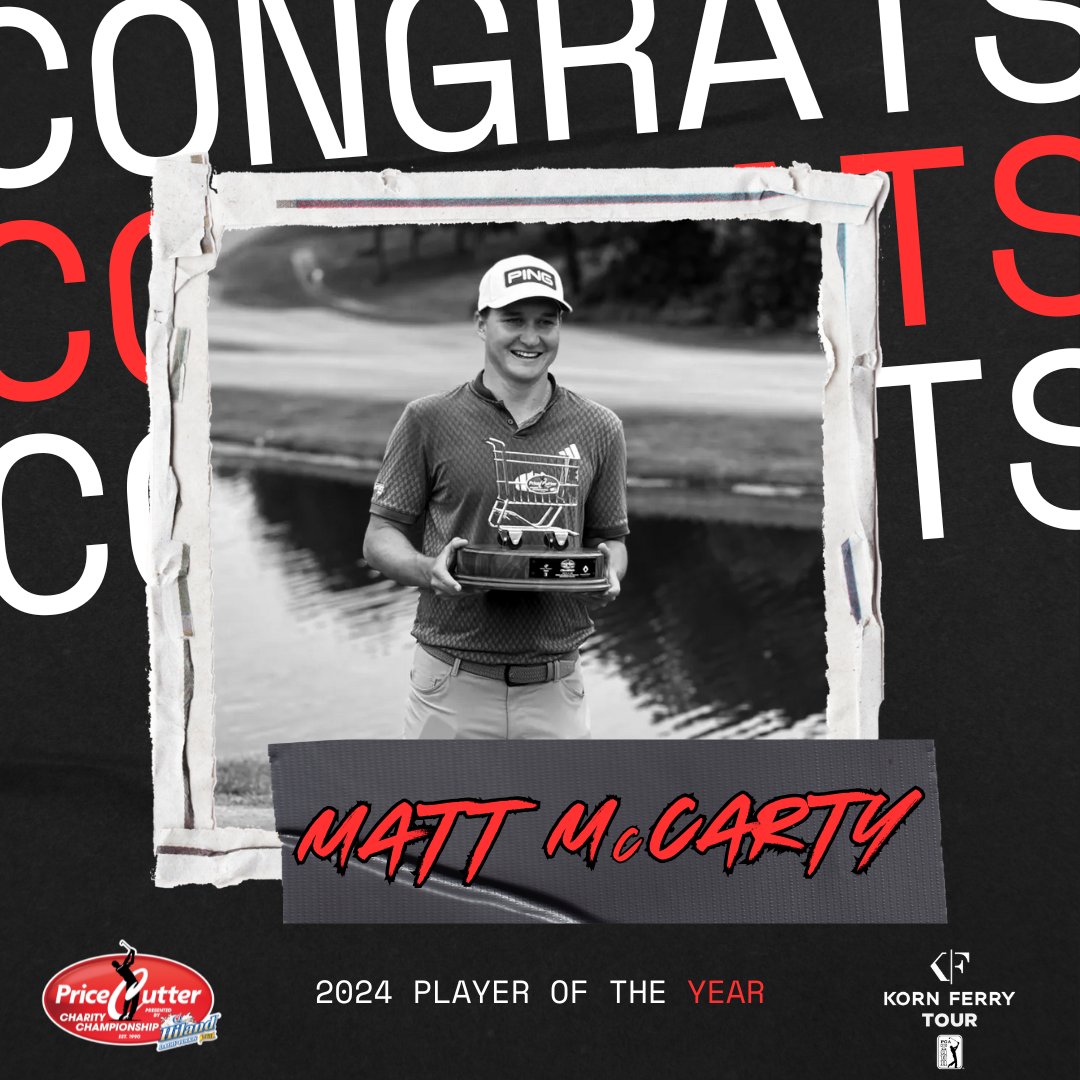 Congratulations to our 2024 Champion, Matt McCarty on being named the Korn Ferry Tour Player of the Year!