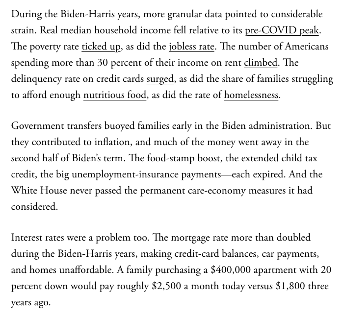 Ike_Saul's tweet photo. This, from @AnnieLowrey, is the whole ballgame to me. She's the only writer I've seen so efficiently capture the failures of the Biden admin in one place, and relate it to the election we just saw. It's a big part of my forthcoming post-mortem, too: https://t.co/DgzJpmBi7O