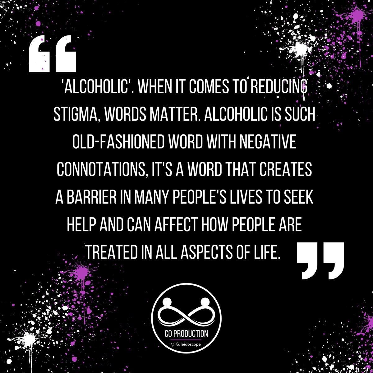 'Alcoholic' - Think carefully when you choose your words! Thank you to Sophie for sharing her views with us! #coproduction #harmreduction #stigma #awareness #drugs #recovery #drugservices #support #rehab #rehabilitation #love #follow #like #nofilter #inspiration #makeadifference