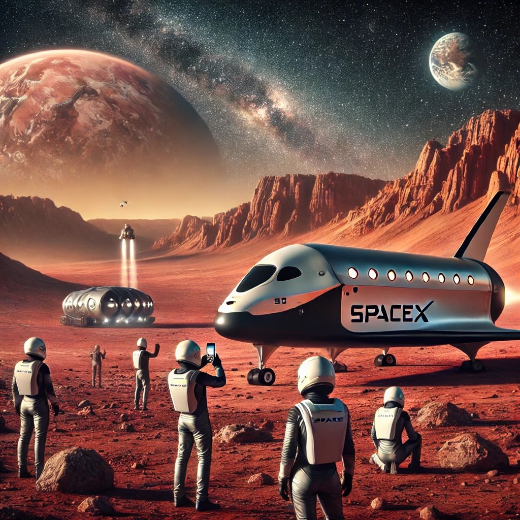 mitchyp_and_co's tweet photo. How long before we’re all booking vacations to Mars? With @elonmusk and @SpaceX breaking new ground, could the Red Planet actually be the next “hot” travel spot? Would you go? #MarsTrip #SpaceX #SpaceTourism https://t.co/UNHqMYJJjn