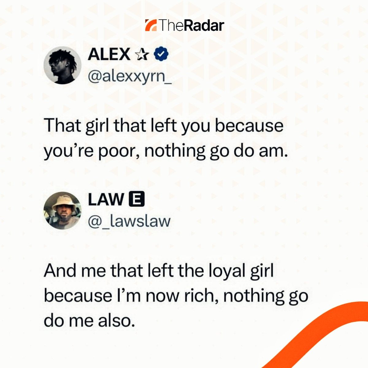 TheRadar_ng's tweet photo. Aura for Aura 🤝😂
Band for Band 🤝😂

#theradarng 
#TinubuisaCIA #Rutte #SHANK #Ambode #VikingsXVictoria #iPhone12 #Ayobo #drkennedyelectricvehicles #DavidHundeyin #stockmarketcrash #ApplicationFee #UniversityofIbadan https://t.co/xPX125dBFh