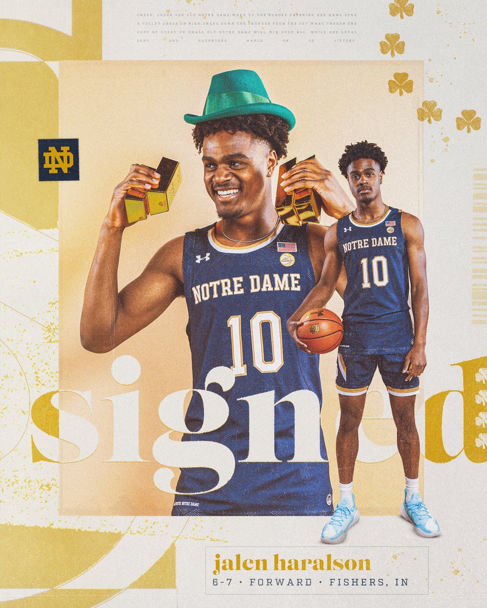 ink down, Irish bound 

welcome to the family, <a href="/JalenHaralson3/">Jalen Haralson</a> 

#GoIrish☘️
