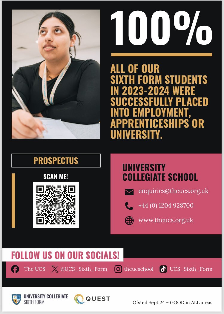 Come along to tomorrow’s OPEN EVENING &amp; discover:

A-Levels ✔️
T-Levels ✔️
BTEC Courses ✔️

<a href="/CEO__Quest/">Marc Doyle</a> @QUESTtrust @TheUCSchool <a href="/EssaAcademy/">NET Essa Academy</a> <a href="/official_BSCA/">Bolton St Catherine's Academy</a> 

Find out WHY we are:

#EmployerLed 
#TechnologyPowered
#DestinationFocused 

Thursday 14th Nov, 4pm-7pm- BE THERE!