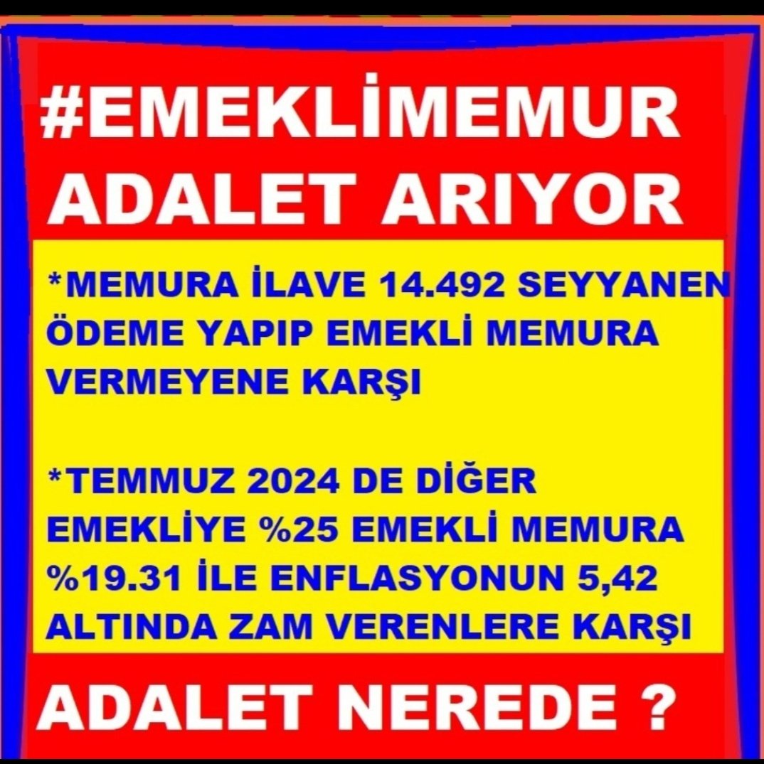 gulmez_gul31294's tweet photo. Asgari ücret, insanca yaşamak için düşük 
Adaletsiz de.
Fakat
17 aydır @RTErdogan sözünü vermişken
 @Akp tarafından seyyanen zam hakkına el konulan
14492TL eksik maaş alan 
Hakkı yenen #EmekliMemur un hak gaspını görmezden  gelmek adaletli mi?
#takdirsizin
#MemurEmeklisineAdalet https://t.co/FJ4z9pcjXD