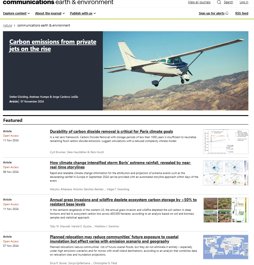 Check out our recently published papers relevant to #COP29 discussions, and get inspired by the fascinating advances in climate, environmental, and social science published in our journal!

👉nature.com/commsenv/

#COP29Baku #COP29Azerbaijan #ClimateScience #CarbonZero