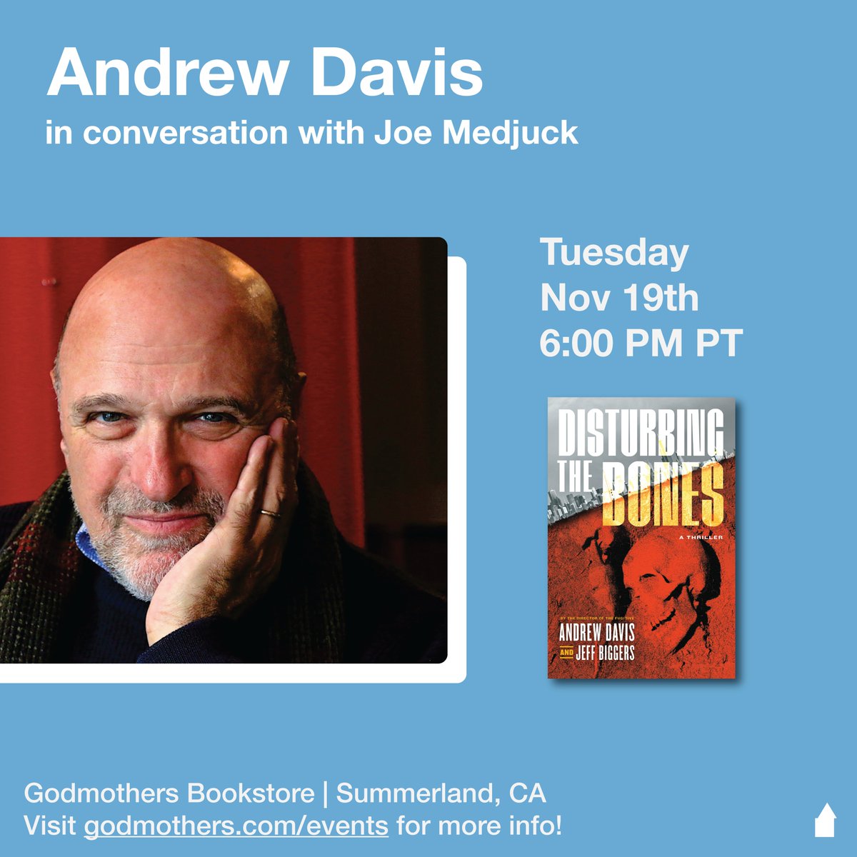 melvillehouse's tweet image. Meet Andrew Davis, one of the co-authors of DISTURBING THE BONES, at Godmothers Bookstore in Summerland, CA on November 19!
More info:
godmothers.com/events/1275320…

@AndyDavisFilms 
@inSardigna