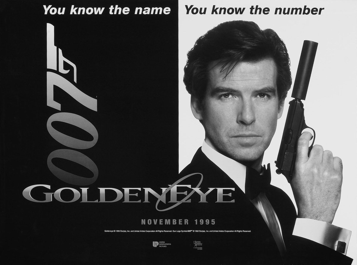 007Films's tweet photo. ALBERT R. BROCCOLI
presents
PIERCE BROSNAN
as
IAN FLEMING'S
JAMES BOND
007
in
GOLDENEYE
#007Films
13 NOVEMBER 1995 (RADIO CITY MUSIC HALL PREMIERE) https://t.co/JKOcRWkFvO