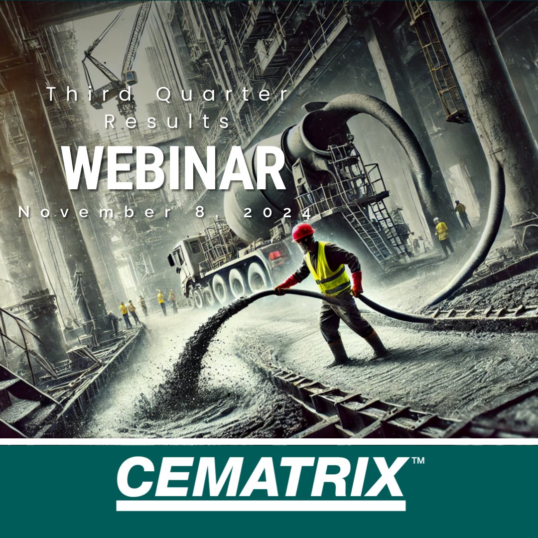 CematrixCorp's tweet photo. Catch all the key insights from our 3rd Quarter webinar—available as both a video and podcast! Whether you prefer to watch or listen on the go, we've got you covered.
Video - https://t.co/9jnoh1Q8nX
Podcast - https://t.co/ofnZXvaDMG https://t.co/jA3CfcuEKh