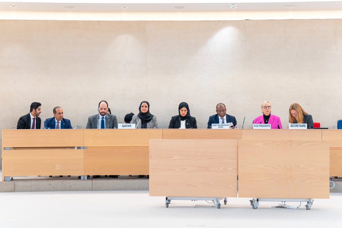 QatarPR_Geneva's tweet photo. تشرفت برئاسة وفد دولة قطر أثناء استع��اض تقريرها الوطني الرابع لآلية الاستعراض الدوري الشامل، حيث سلطت الضوء على الجهود التي قامت بها بلادي في تعزيز وحماية حقوق الانسان من خلال سن التشريعات، واتخاذ التدابير والسياسات والاستراتيجيات، و��عزيز التعاون الدولي، والتعامل مع الآليات الدولية المعنية بحقوق الانسان، والتدريب وبناء القدرات ونشر الوعي.

كما أكدت على إيمان دولة قطر بأهمية تعزيز وحماية حقوق الإنسان النابع من الدين الحنيف والثقافة والهوية الإسلامية والعربية التي تُعلي من قيمة كرامة الإنسان وتقدس حقوق سائر البشر على قدم المساواة، مؤكدة أن اهتمامها بحقوق الإنسان يستند إلى مرجعيات وطنية على رأسها دستورها ورؤيتها الوطنية 2030. 

نتطلع إلى تحقيق الفائدة الكاملة المرجوة من هذا الاستعراض والتوصيات المقدمة في إطاره في دفع جهودنا لمزيد من تعزيز وحماية حقوق الإنسان.

وكل الشكر لأعضاء الوفد المشارك.

https://t.co/u16de3kQen