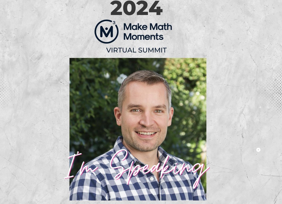 Chris Luzniak (@cluzniak) on Twitter photo Have you registered for the FREE <a href="/MakeMathMoments/">Make Math Moments</a> Virtual Summit? I'm presenting THIS SUNDAY!!!
Come #DebateMath with me!
Register now: summit.makemathmoments.com #mathchat #elemmathchat #edchat #mathschat Have you registered for the FREE <a href="/MakeMathMoments/">Make Math Moments</a> Virtual Summit? I'm presenting THIS SUNDAY!!!
Come #DebateMath with me!
Register now: summit.makemathmoments.com #mathchat #elemmathchat #edchat #mathschat