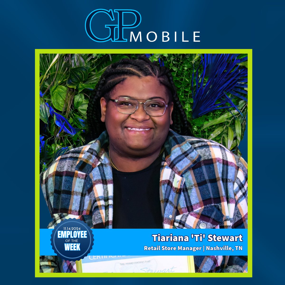 Luna_Wireless's tweet image. Happy #ThankfulThursday!

Let's give a big shoutout to Ti’Ariana Stewart from our #Nashville district, who consistently goes above and beyond in every aspect of her work.

Congratulations, Ti, on your well-deserved #employeeoftheweek!