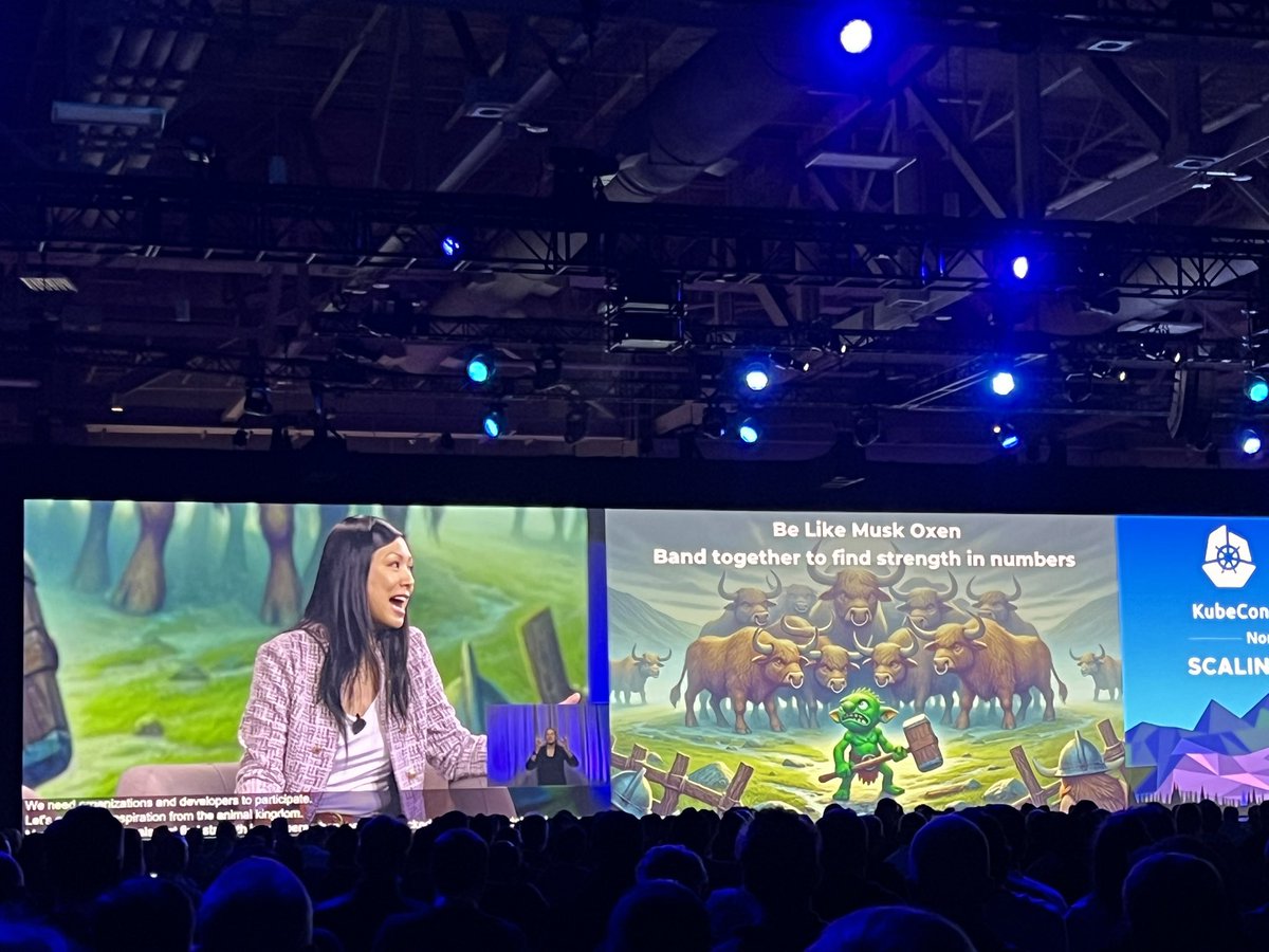 spacedan22's tweet photo. @Joab_Jackson @KubeCon_ @cra @CloudNativeFdn We just be like the Musk Ox… https://t.co/pic5RvYCdb