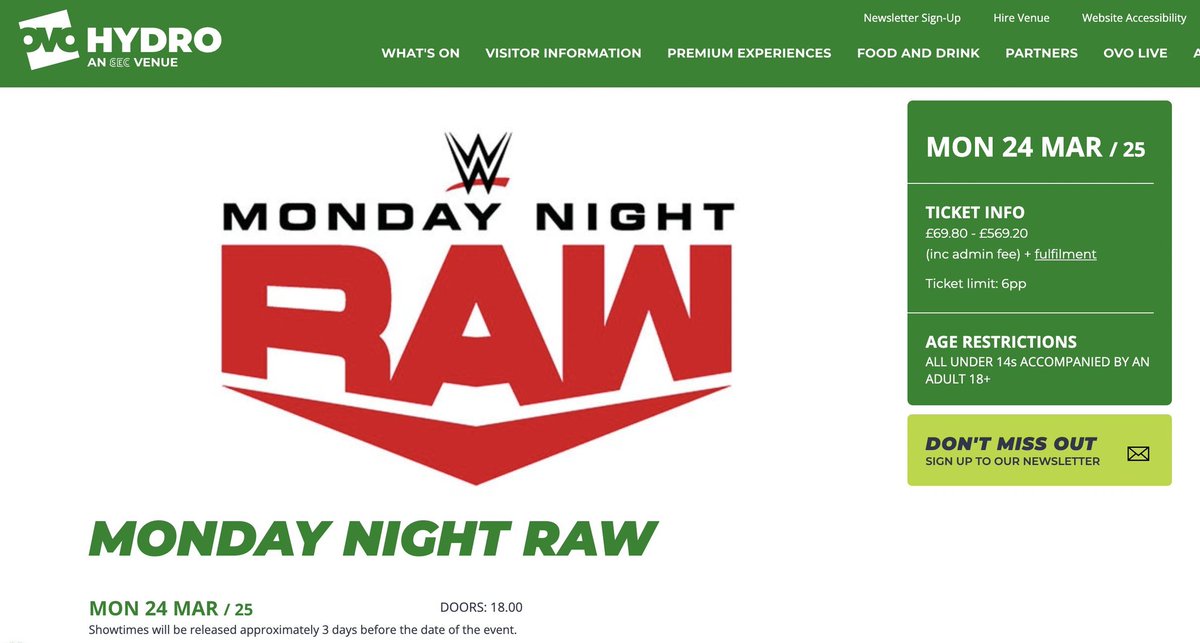 A_del_W's tweet image. Yá se conocen los precios para el #RAWGlasgow del próximo mes de marzo y haciendo un pararelismo con el #SDLive de Barcelona,nos aventuramos a suponer qué el baremo de precios de los tickets,irán desde los 85€+gastos la más económica,hasta los 685€+gastos en ringside! #WWESpain