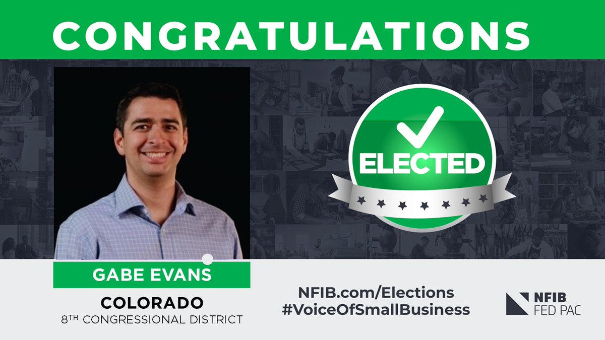 NFIB (@nfib) on Twitter photo A huge congrats to <a href="/GabeforColorado/">Gabe Evans</a> on your election to the U.S. House of Representatives! #NFIB looks forward to our coordinated effort to be the #VoiceOfSmallBusiness. A huge congrats to <a href="/GabeforColorado/">Gabe Evans</a> on your election to the U.S. House of Representatives! #NFIB looks forward to our coordinated effort to be the #VoiceOfSmallBusiness.