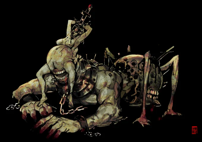 Old spooky art!I got reminded of my horror era while playing SH2 R ( I want to work on a horror game so bad) 