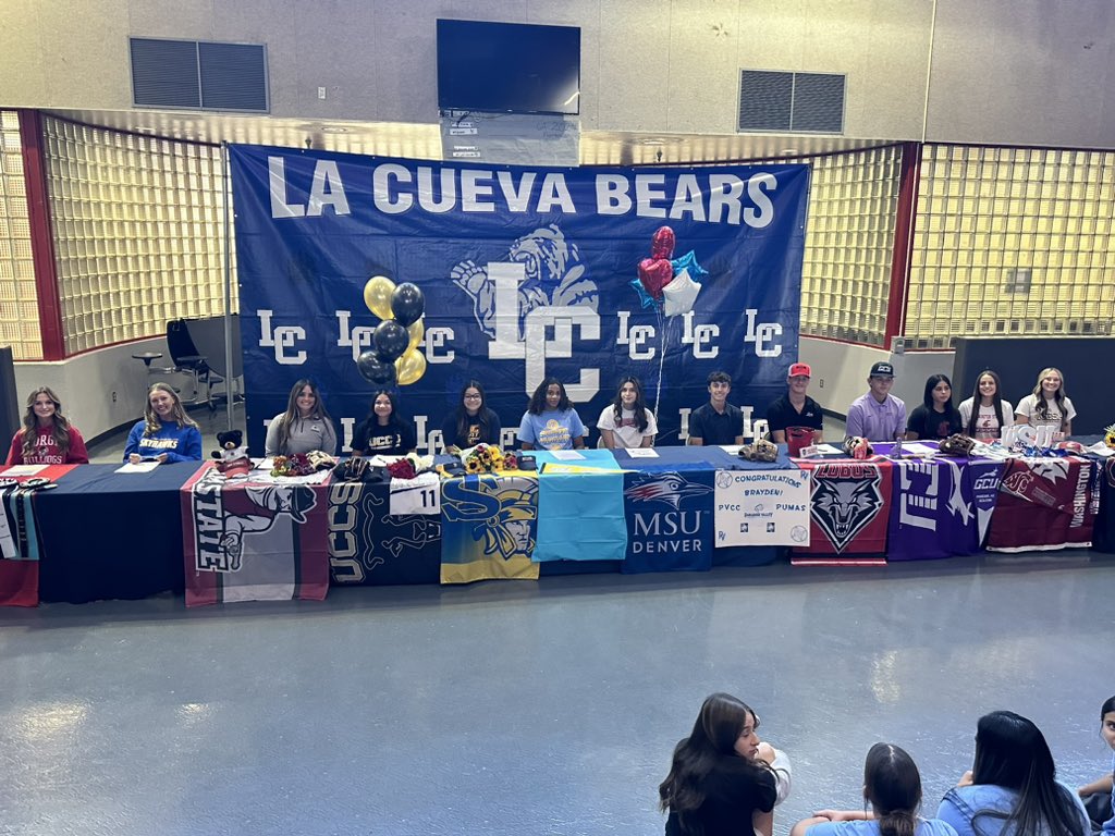 Ashley Keilbarth (@jmms_keilbarth) on Twitter photo Congrats to all of our La Cueva student-athletes who are signing today! We are so proud of each of you—a great day to be Bear! <a href="/LCHS_Hubbell/">Brian Hubbell</a> <a href="/LCHS_MTapia/">Melanie Tapia</a> <a href="/Cueva_Athletics/">LCAthletics</a> <a href="/PrincipalLCHS/">La Cueva High School</a> Congrats to all of our La Cueva student-athletes who are signing today! We are so proud of each of you—a great day to be Bear! <a href="/LCHS_Hubbell/">Brian Hubbell</a> <a href="/LCHS_MTapia/">Melanie Tapia</a> <a href="/Cueva_Athletics/">LCAthletics</a> <a href="/PrincipalLCHS/">La Cueva High School</a>