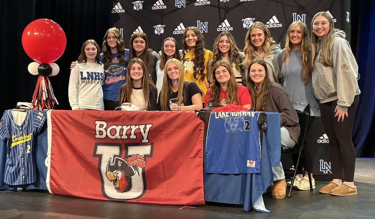 Vivian Billiard (@vivibilliardsb) on Twitter photo Made it official and signed my NLI to play softball for <a href="/BarryUSoftball/">Barry University Softball</a>. Thank you to all my teammates that came to support me. Thank you Coach Jimmy for making the trip to Lake Norman!
<a href="/Knockouts_Cole/">Knockouts-Cole 16u Softball</a>
<a href="/Lknsoftball/">LNHS Softball</a>
<a href="/CoachCotter14/">Sean Cotter</a>
<a href="/h_kathios19/">Holly Kathios</a>
<a href="/KnockoutsFastp1/">Knockouts Fastpitch Softball Organization</a> Made it official and signed my NLI to play softball for <a href="/BarryUSoftball/">Barry University Softball</a>. Thank you to all my teammates that came to support me. Thank you Coach Jimmy for making the trip to Lake Norman!
<a href="/Knockouts_Cole/">Knockouts-Cole 16u Softball</a>
<a href="/Lknsoftball/">LNHS Softball</a>
<a href="/CoachCotter14/">Sean Cotter</a>
<a href="/h_kathios19/">Holly Kathios</a>
<a href="/KnockoutsFastp1/">Knockouts Fastpitch Softball Organization</a>