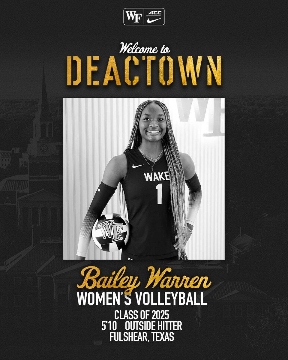 Made in Texas 📍
𝗪𝗲𝗹𝗰𝗼𝗺𝗲 𝘁𝗼 𝗪𝗮𝗸𝗲, <a href="/bailey_warren2/">Bailey Warren</a> 💛

#GoDeacs 🎩